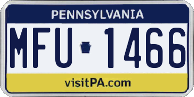 PA license plate MFU1466