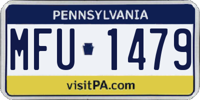 PA license plate MFU1479