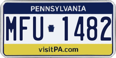 PA license plate MFU1482