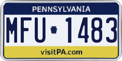 PA license plate MFU1483