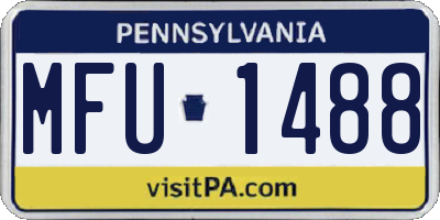 PA license plate MFU1488