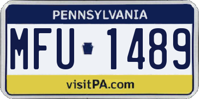PA license plate MFU1489