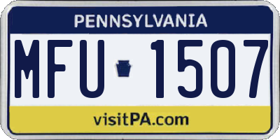 PA license plate MFU1507