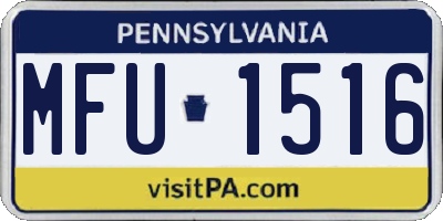 PA license plate MFU1516