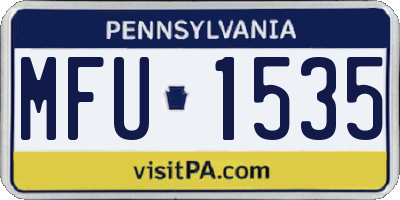 PA license plate MFU1535