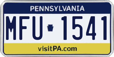 PA license plate MFU1541