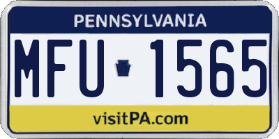 PA license plate MFU1565