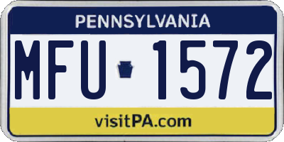 PA license plate MFU1572