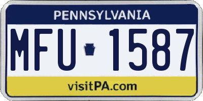 PA license plate MFU1587