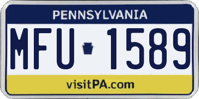 PA license plate MFU1589
