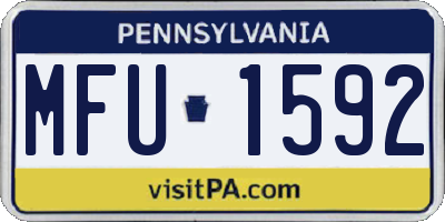 PA license plate MFU1592
