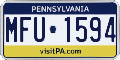 PA license plate MFU1594