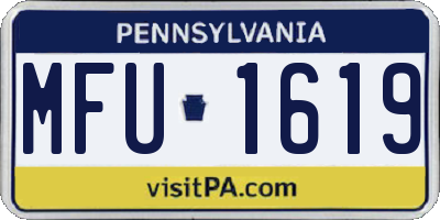 PA license plate MFU1619