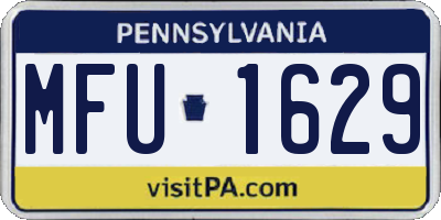 PA license plate MFU1629
