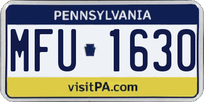PA license plate MFU1630