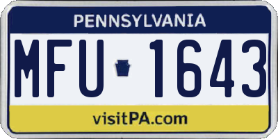 PA license plate MFU1643