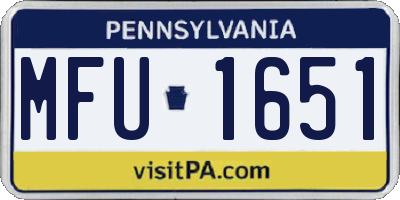 PA license plate MFU1651