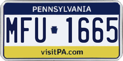 PA license plate MFU1665