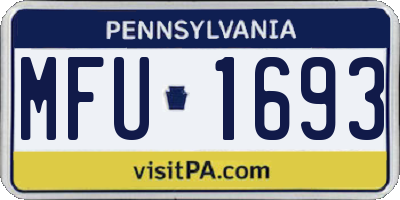 PA license plate MFU1693