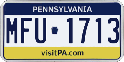 PA license plate MFU1713