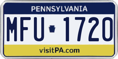 PA license plate MFU1720