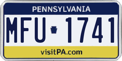 PA license plate MFU1741