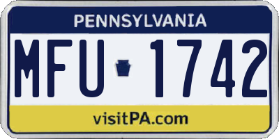 PA license plate MFU1742