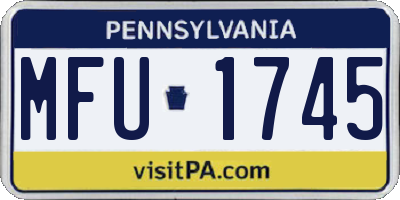 PA license plate MFU1745