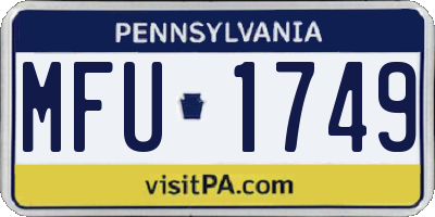 PA license plate MFU1749