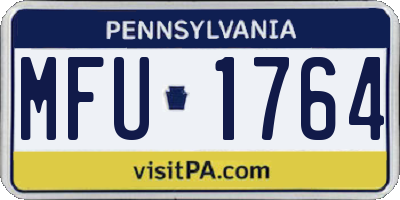 PA license plate MFU1764