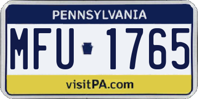 PA license plate MFU1765