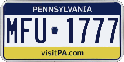 PA license plate MFU1777