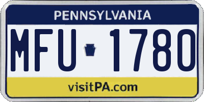PA license plate MFU1780