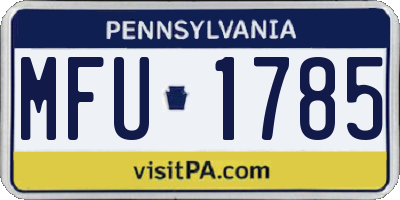 PA license plate MFU1785