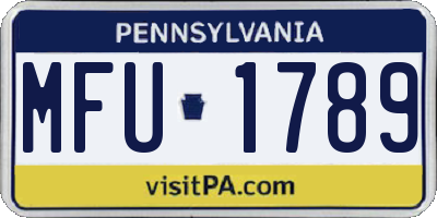 PA license plate MFU1789