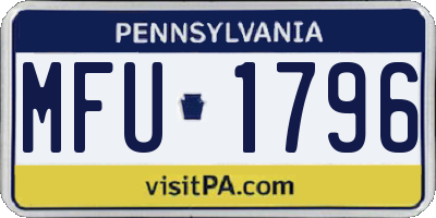 PA license plate MFU1796