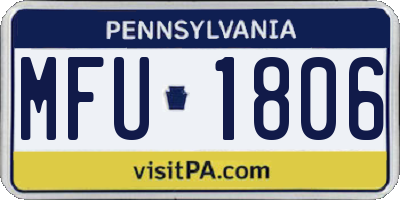 PA license plate MFU1806