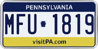 PA license plate MFU1819