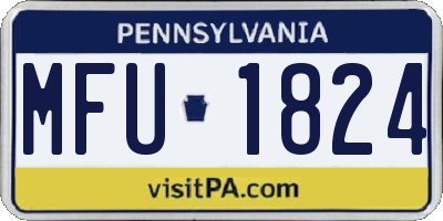 PA license plate MFU1824