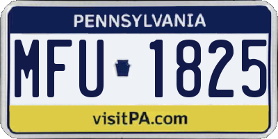 PA license plate MFU1825