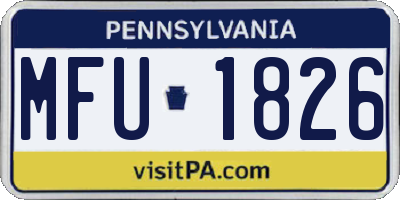 PA license plate MFU1826