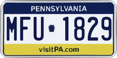 PA license plate MFU1829