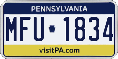 PA license plate MFU1834