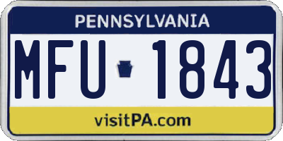 PA license plate MFU1843