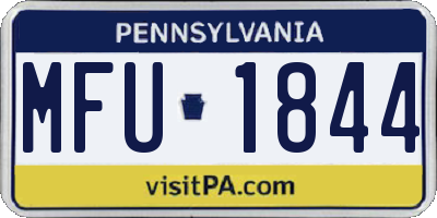 PA license plate MFU1844