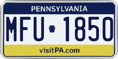 PA license plate MFU1850