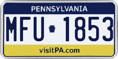 PA license plate MFU1853