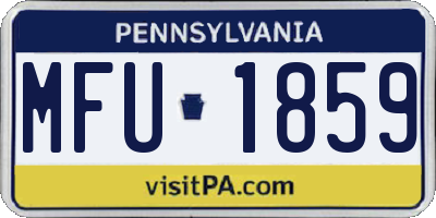 PA license plate MFU1859