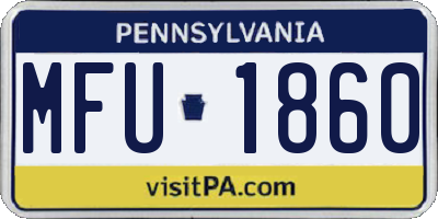 PA license plate MFU1860