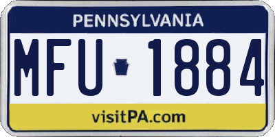 PA license plate MFU1884